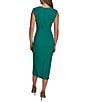 Donna Karan Crepe Crew Neck Cap Sleeve Sheath Midi Dress, Color:Lawn - Image 2