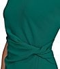 Donna Karan Crepe Crew Neck Cap Sleeve Sheath Midi Dress, Color:Lawn - Image 6