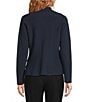 Donna Karan Crepe Yarn Notch Lapel Long Sleeve One-Button Jacket, Color:Nightfall - Image 2