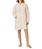 Donna Karan DKNY Solid Long Sleeve Hooded Frosted Sherpa Short Zip Robe - Image 4