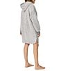 Donna Karan DKNY Solid Long Sleeve Hooded Frosted Sherpa Short Zip Robe - Image 2