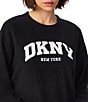 Donna Karan DNKY Solid Round Neck Long Sleeve Sweatshirt & Stretch Fleece Jogger Pajama Set - Image 4
