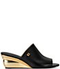 Donna Karan Donna Leather Wedge Slide Sandals - Image 2
