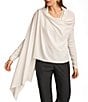 Donna Karan Drape Open Front Cardigan, Color:Cream - Image 4