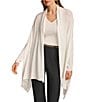 Donna Karan Drape Open Front Cardigan, Color:Cream - Image 6