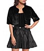 Donna Karan Faux Fur Open Front Shrug - Image 1