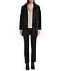 Donna Karan Faux Fur Stand Collar Button Front Coat, Color:Rich Black - Image 4