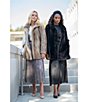 Donna Karan Faux Fur Stand Collar Button Front Coat, Color:Rich Black - Image 6