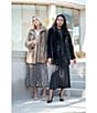 Donna Karan Faux Fur Stand Collar Button Front Coat, Color:Rich Black - Image 7