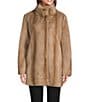 Donna Karan Faux Fur Stand Collar Button Front Coat, Color:Pelted Mink - Image 3