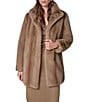 Donna Karan Faux Fur Stand Collar Single Breasted Coat - Image 1
