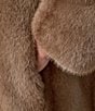 Donna Karan Faux Fur Stand Collar Single Breasted Coat - Image 6