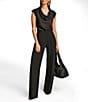 Color:Black - Image 3 - Flat Front Wide Leg Pants