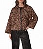 Donna Karan Flocked Canvas Printed Bell Sleeve Jacket - Image 1