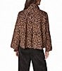 Donna Karan Flocked Canvas Printed Bell Sleeve Jacket - Image 2