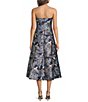 Donna Karan Floral Print Jacquard Strapless Midi Dress - Image 2