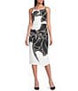 Donna Karan Floral Print Sleeveless Sheath Midi Dress - Image 1