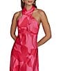 Donna Karan French Twill Halter Neck Sleeveless A-Line Dress, Color:Audacious - Image 4