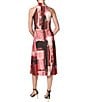 Donna Karan Geometric Jersey Halter Sleeveless A-Line Dress - Image 2