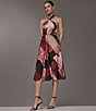 Donna Karan Geometric Jersey Halter Sleeveless A-Line Dress - Image 5