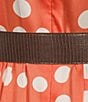 Donna Karan Halter Neck Polka Dot Print Belted Midi Dress, Color:Spring Melon - Image 3