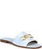 Color:Blue Frost - Image 1 - Haylen Patent Slide Sandals