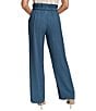 Donna Karan High Rise Front Tie String Belt Wide Leg Pants, Color:Tide Navy - Image 2