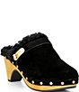 Donna Karan Idella Studded Faux Shearling Lined Clogs - Image 1