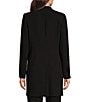 Color:Black - Image 2 - Knit Collarless Long Sleeve Snap Front Topper Jacket