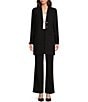 Color:Black - Image 3 - Knit Collarless Long Sleeve Snap Front Topper Jacket