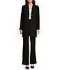 Donna Karan Knit Mid Rise Bootcut Pants, Color:Black - Image 3