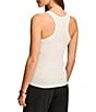 Color:Cream - Image 2 - Knit Stretch Crepe Scoop Neck Sleeveless Tank