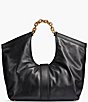 Donna Karan Leno Leather Chain Handle Buckle Tote Bag - Image 2