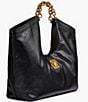 Donna Karan Leno Leather Chain Handle Buckle Tote Bag - Image 4