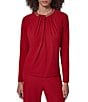 Donna Karan Long Sleeve Knit Pull-On Hardware Top - Image 1