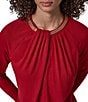 Donna Karan Long Sleeve Knit Pull-On Hardware Top - Image 4