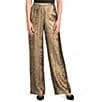 Donna Karan Metallic High Rise Flat Front Elastic Back Novelty Coordinating Pants - Image 1