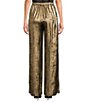 Donna Karan Metallic High Rise Flat Front Elastic Back Novelty Coordinating Pants - Image 2