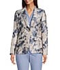 Donna Karan Metallic Jacquard Notch Lapel 1-Button Jacket, Color:Limestone Multi - Image 2