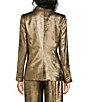 Donna Karan Metallic Peak Lapel Long Sleeve Front Single Button Coordinating Blazer - Image 2