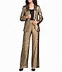 Donna Karan Metallic Peak Lapel Long Sleeve Front Single Button Coordinating Blazer - Image 3