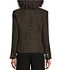 Donna Karan Metallic Tweed Double-Breasted Collarless Jacket - Image 2