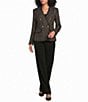 Donna Karan Metallic Tweed Double-Breasted Collarless Jacket - Image 3