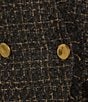 Donna Karan Metallic Tweed Double-Breasted Collarless Jacket - Image 4