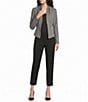 Donna Karan Metallic Tweed V-Neck Long Sleeve Peplum Jacket - Image 3