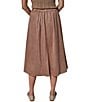 Donna Karan Microsuede A-Line Pull On Midi Skirt - Image 2