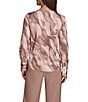 Donna Karan Mink Combo Printed Satin Twist Front V-Neck Long Sleeve Blouse, Color:Mink Combo - Image 2