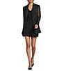 Donna Karan Mixed Media Chiffon Sleeve Open Front Jacket, Color:Black - Image 4