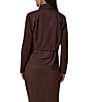 Donna Karan Mixed Media Collared Neck Long Sleeve Belt Tie Coordinating Jacket - Image 2