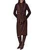 Donna Karan Mixed Media Collared Neck Long Sleeve Belt Tie Coordinating Jacket - Image 3
